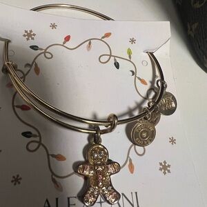 Alex and Ani Gold Gingerbread Charm Bracelet